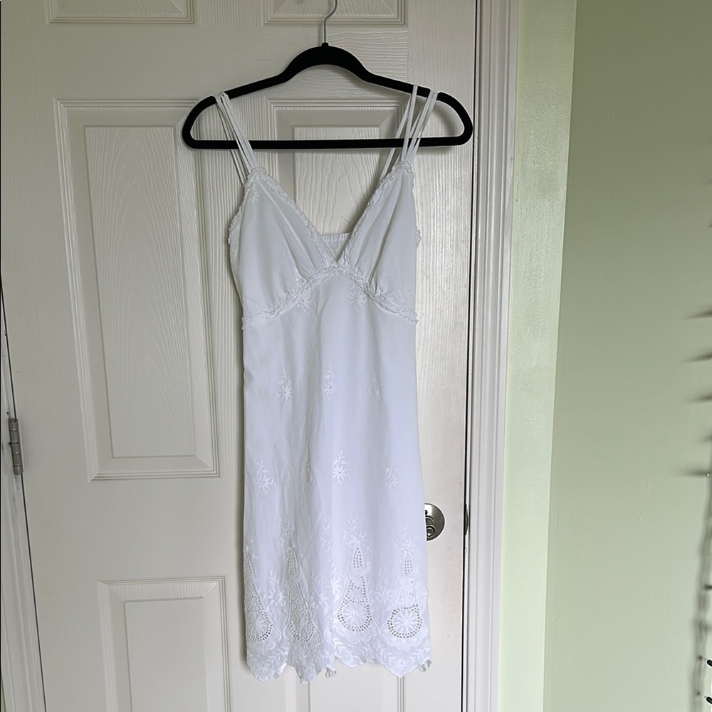 White Eyelet Mini Dress